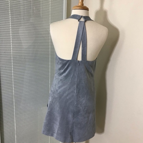 BCBG OVERALL SKIRT dress gray Side/Front pocket - Picture 3 of 5